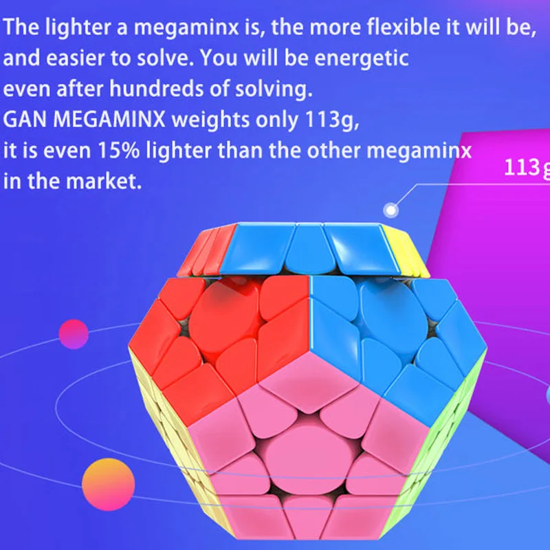 GAN 3x3 Магнитный кубик рубика 3x3x3 Кубик Megaminx 3 слоя скоростной куб профессиональные