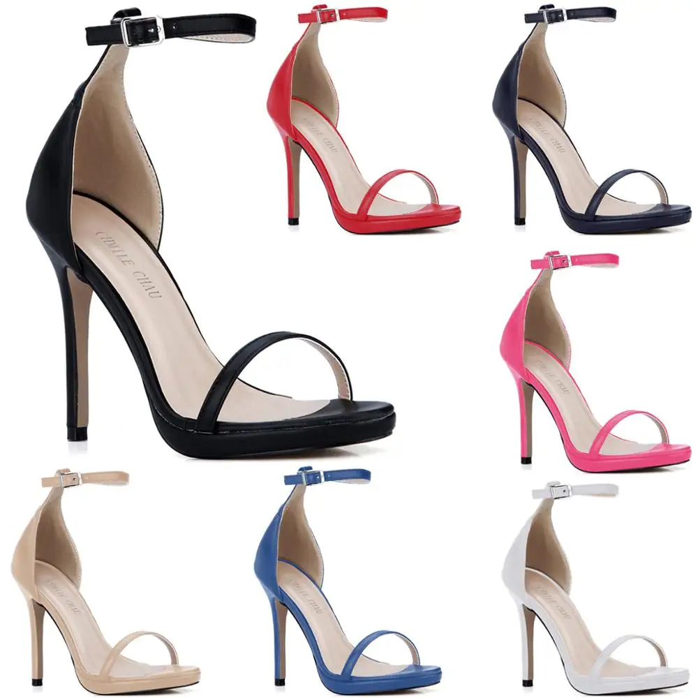 CHMILE чау черный Короткое платье вечерние женские туфли на шпильке Ремешок