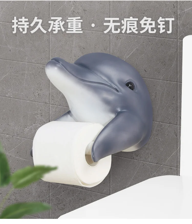 

Подставка для туалетной бумаги из смолы без перфорации большой держатель для туалетной бумаги в виде акулы водонепроницаемый настенный подвесной креативный контейнер для салфеток