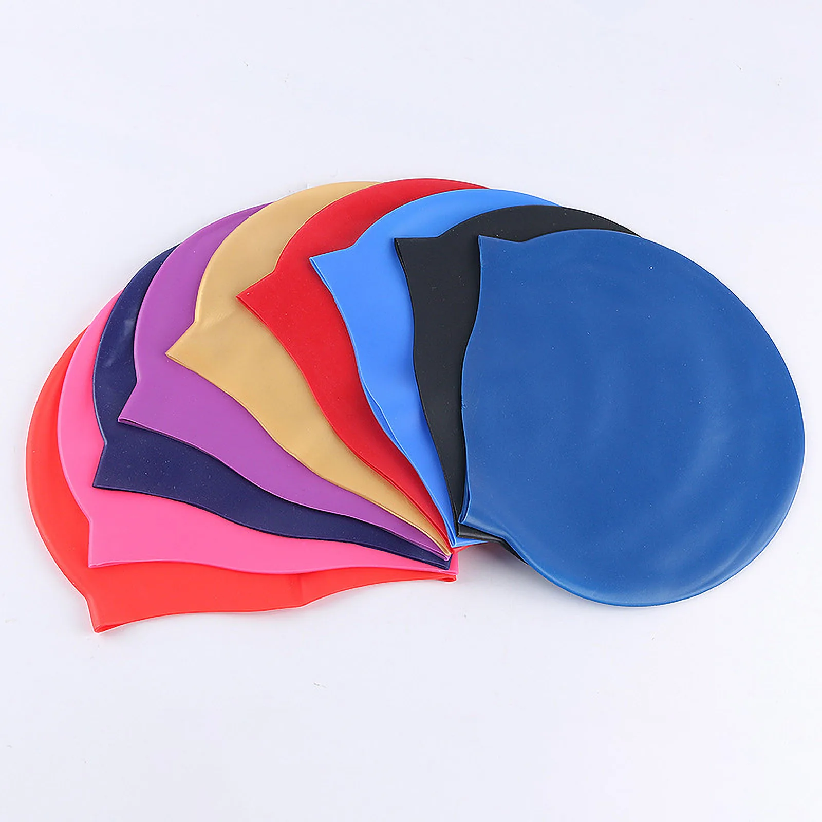

2PC 11colors men and women silicone ear protection swimming cap adult universal Gorro de bao deportivo con orejas, pelo largo