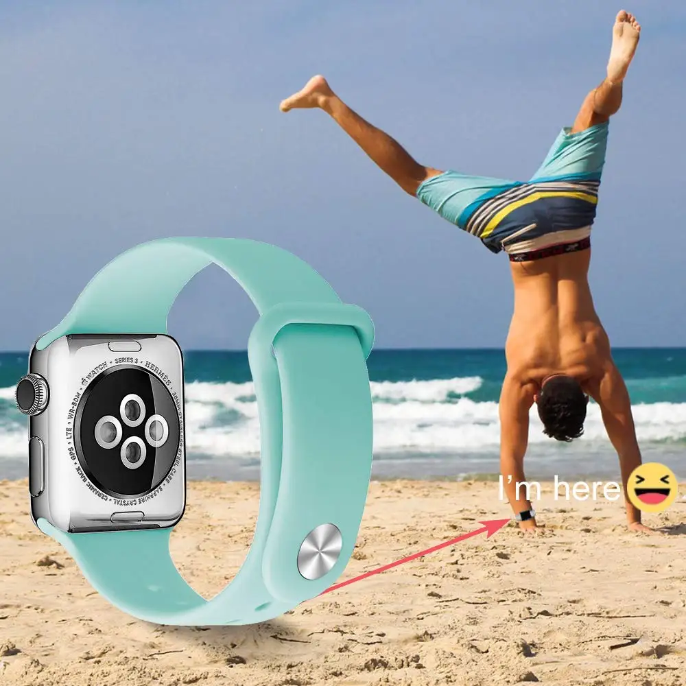 Спортивный ремешок для Apple Watch ремешок 44 мм 40 4 3 iwatch ремешок 42 мм 38 мм силиконовый pulseira ремешок для часов Браслет Apple watch 5 ремешок 44 мм
