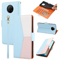 leather flip stitching color case for xiaomi poco x3 m3 10t lite redmi note 10 9 s 9t 8 pro max wallet cards stand phone cover