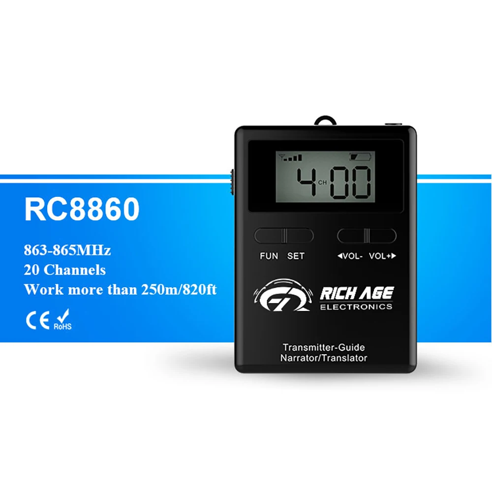 Enlarge Hotus RC8860 Wireless Tour Guide System One transmitter for Horse Riding Guided tour