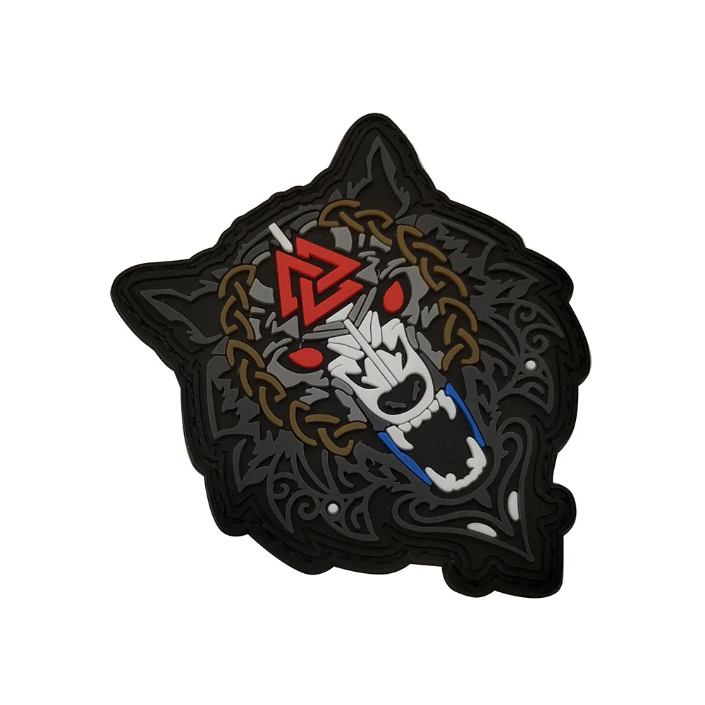 Оригинальная модель Odin Valknut Wolf ПВХ-патч военная тактический Браслет для рюкзака |