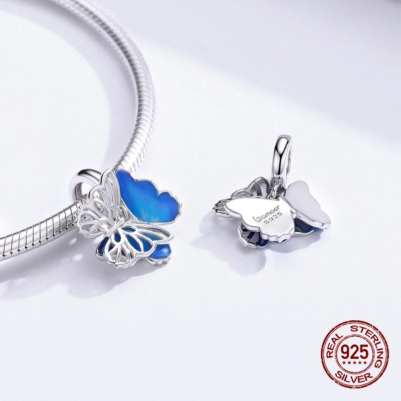 Подвеска в виде бабочки из серебра 925 пробы для браслета | Украшения и аксессуары