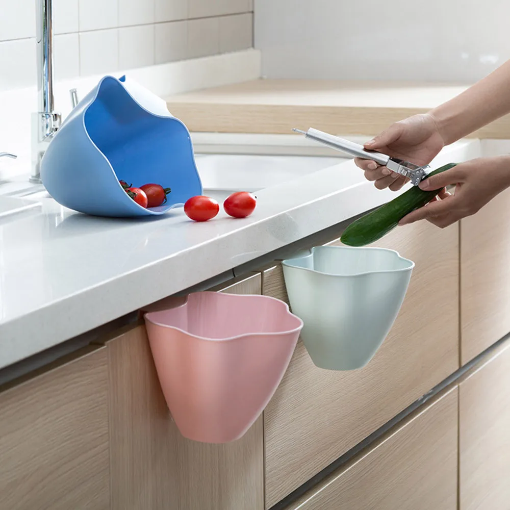 

New Kitchen Cabinet Door Hanging Trash Garbage Bin Can Rubbish Container TOP Household Cleaning Tools Waste Bins