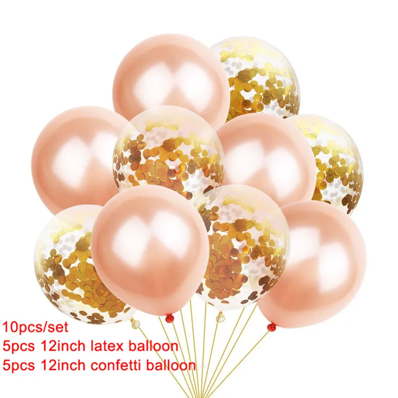 10pcs mixed 3 10 шт мульти розовое золото сердце фольгированные шары конфетти латексные воздушные шары для дня рождения вечерние украшения дети взрослые шарики для свадьбы - Цвет: 10pcs mixed 3