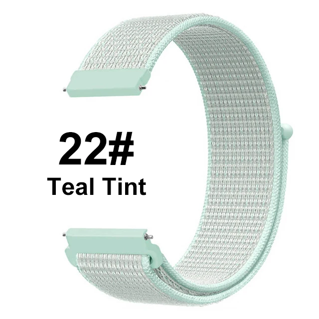 Teal Tint UEBN 20 мм 22 мм нейлоновый спортивный ремешок для Garmin Vivoactive 3 4 Venu/GarminMove/Forerunner 245 645 ремешок для наручных часов - Цвет ремешка: Teal Tint
