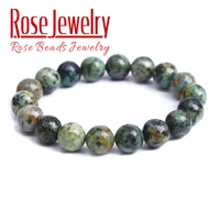 natural african turquoises stone beads bracelet handmade charm yoga mala jewelry green moss agates beaded bracelet for women men
