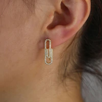 cheaper mini safety pin earring stud earrings for women gold filled charm paper clip puncture ear cuff wedding jewelry