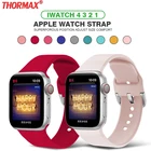 Сменный силиконовый ремешок для Apple Watch, 38 мм, 42 мм, 40 мм, 44 мм