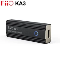fiio ka3 portable usb dac headphone amplifier es9038q2m dac chip 32bit768khz dsd512 3 54 4mm output for android ios mac window