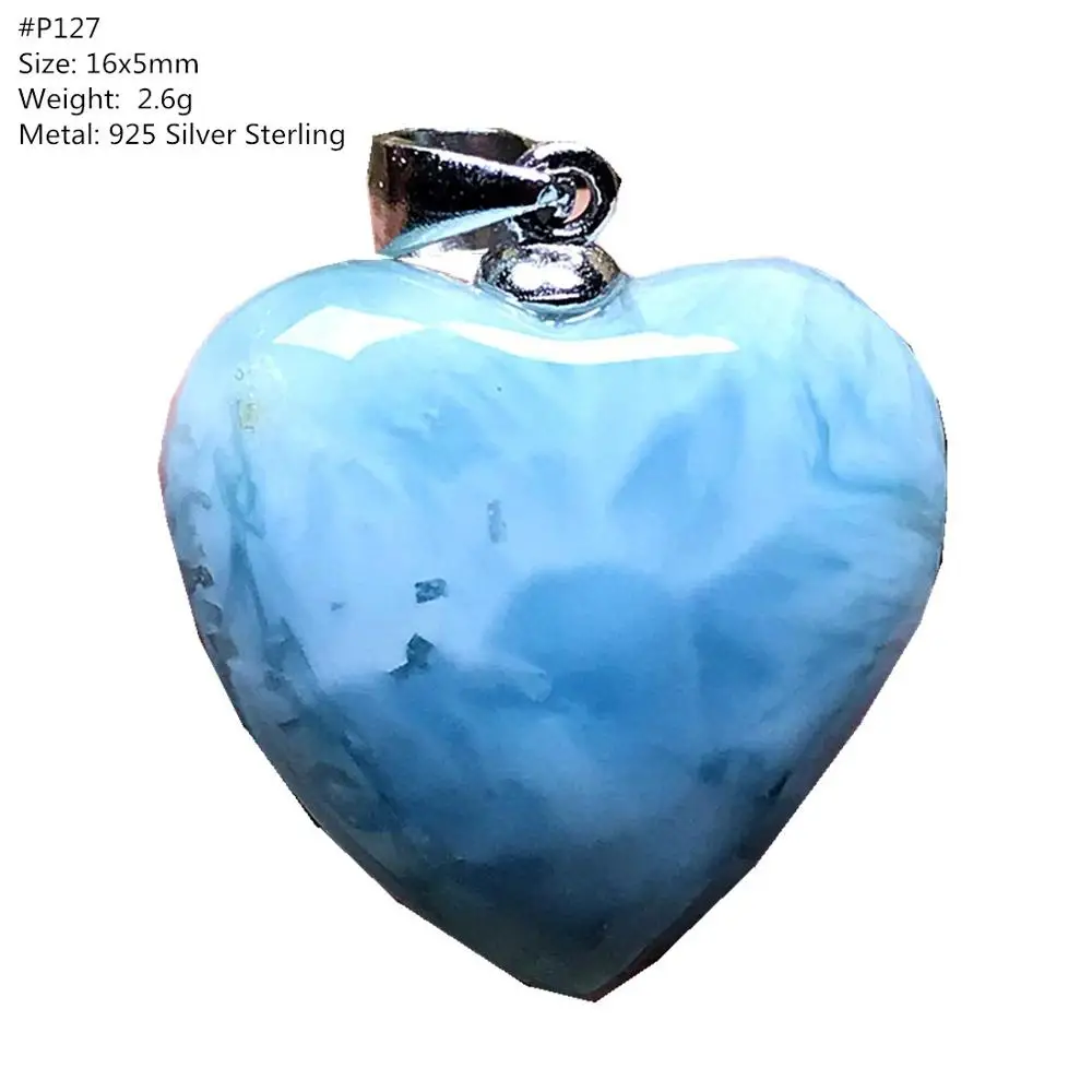 Подвеска Larimar 100% натуральное сердце синий цвет для женщин мужчин бисер