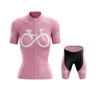 Женские розовые, комплект из майки и шорт, летняя велосипедная форма Женские MTB гоночный снаряжение для велосипеда Велосипедное платье Maillot Mujer Ciclismo