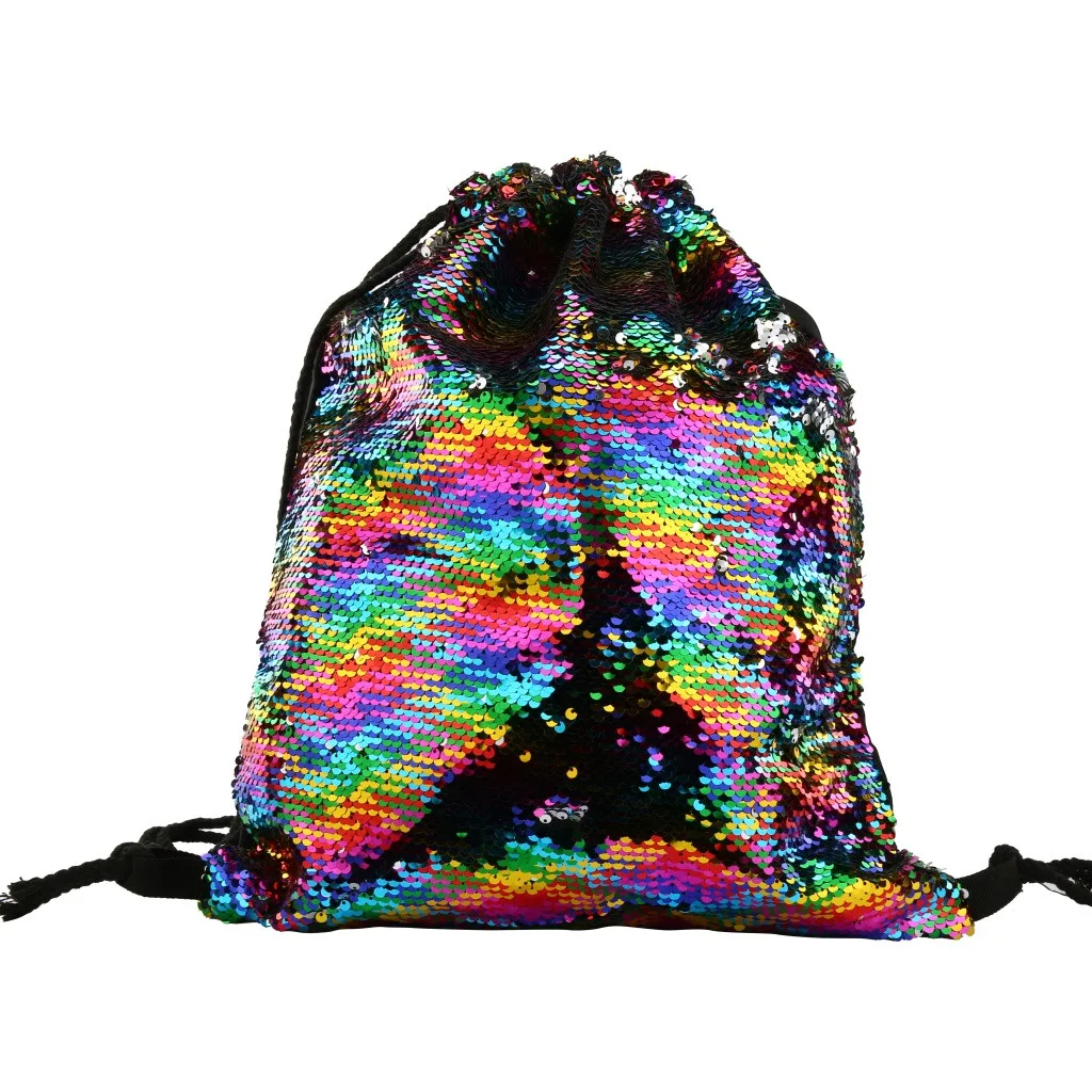 Женская модная Двусторонняя блестящая косметичка с блестками для девушек милый