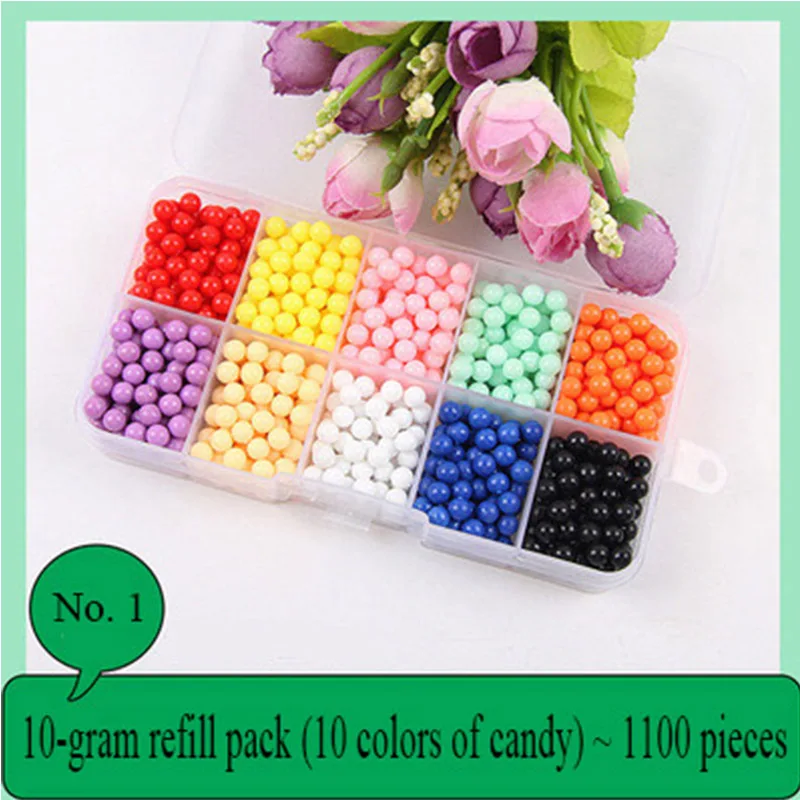 

1100pcs 30 colors Refill Beads Puzzle Crystal DIY Water Spray Beads Set Ball Games 3D Handmade Magic Toys For Children