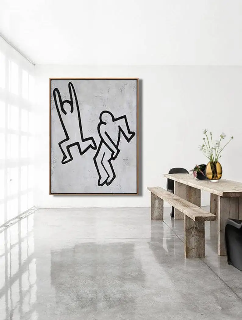 

Mid Century Modern Art Living Room Art Decor Large Wall Art Black White Brown Paintings Wall Decor Wall Painting Home Decor