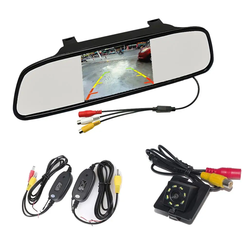 Автомобильный монитор + 2 4G беспроводной CCD и светодиодный регулируемый угол