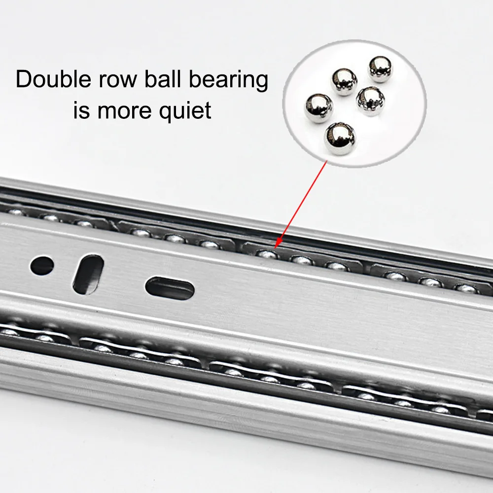 1 пара 3 раза бесшумный Сталь шариковый слайд трек с выдвижными ящиками