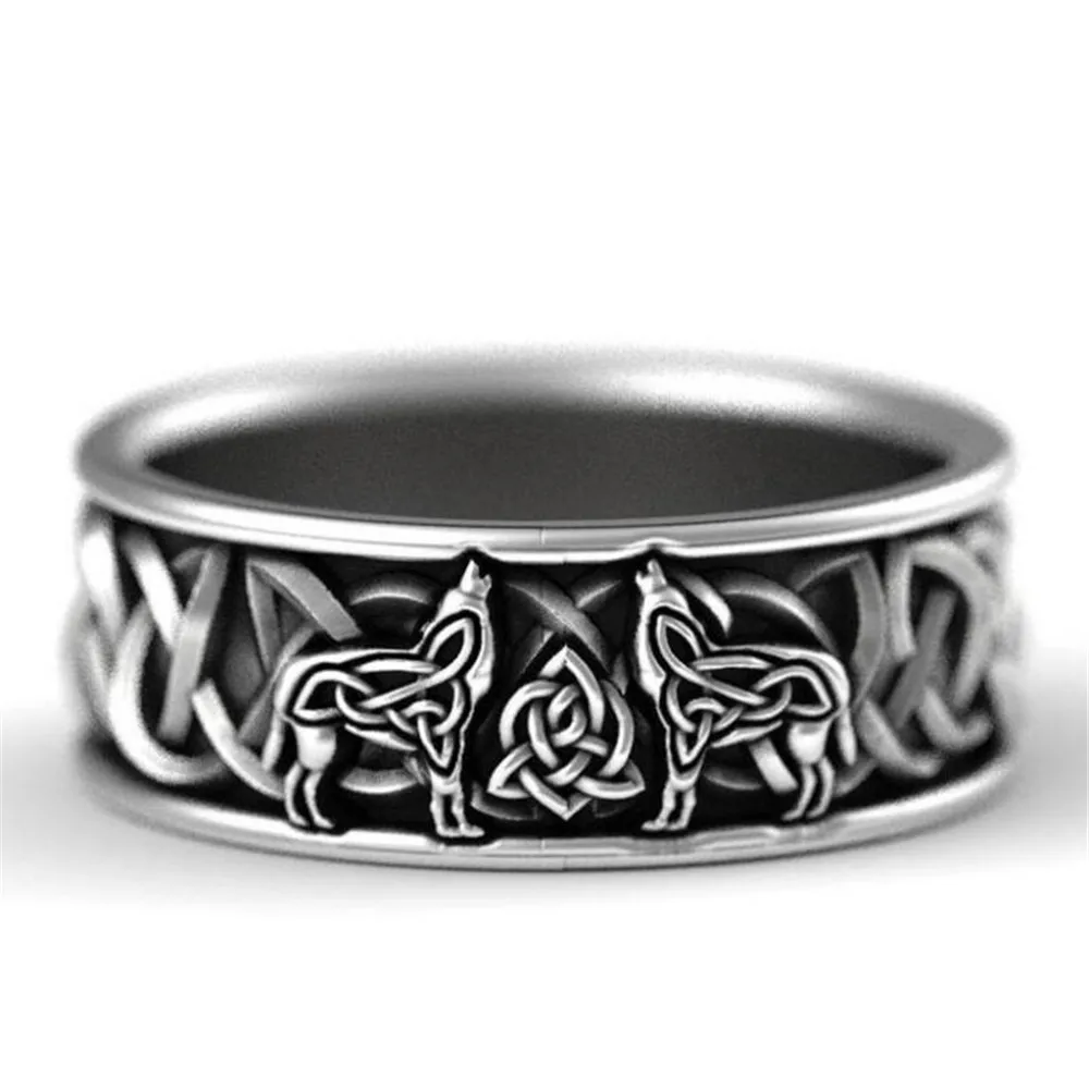 

Trendy fashion popular Nordic Timberwolves creative ring male retro domineering gothic banquet accessories commemorative gift