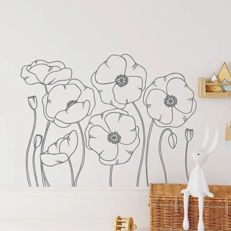 

Graffiti Flowers Wall Stickers Flowers Garden Wildflowers Nursery Flower Shop Gifts for Girls Bedroom Home Decor Vinyl Decals 6
