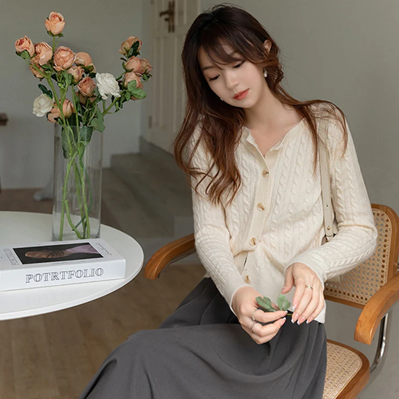 MISHOW женский осенний свитер с длинным рукавом кардиган на пуговицах укороченный