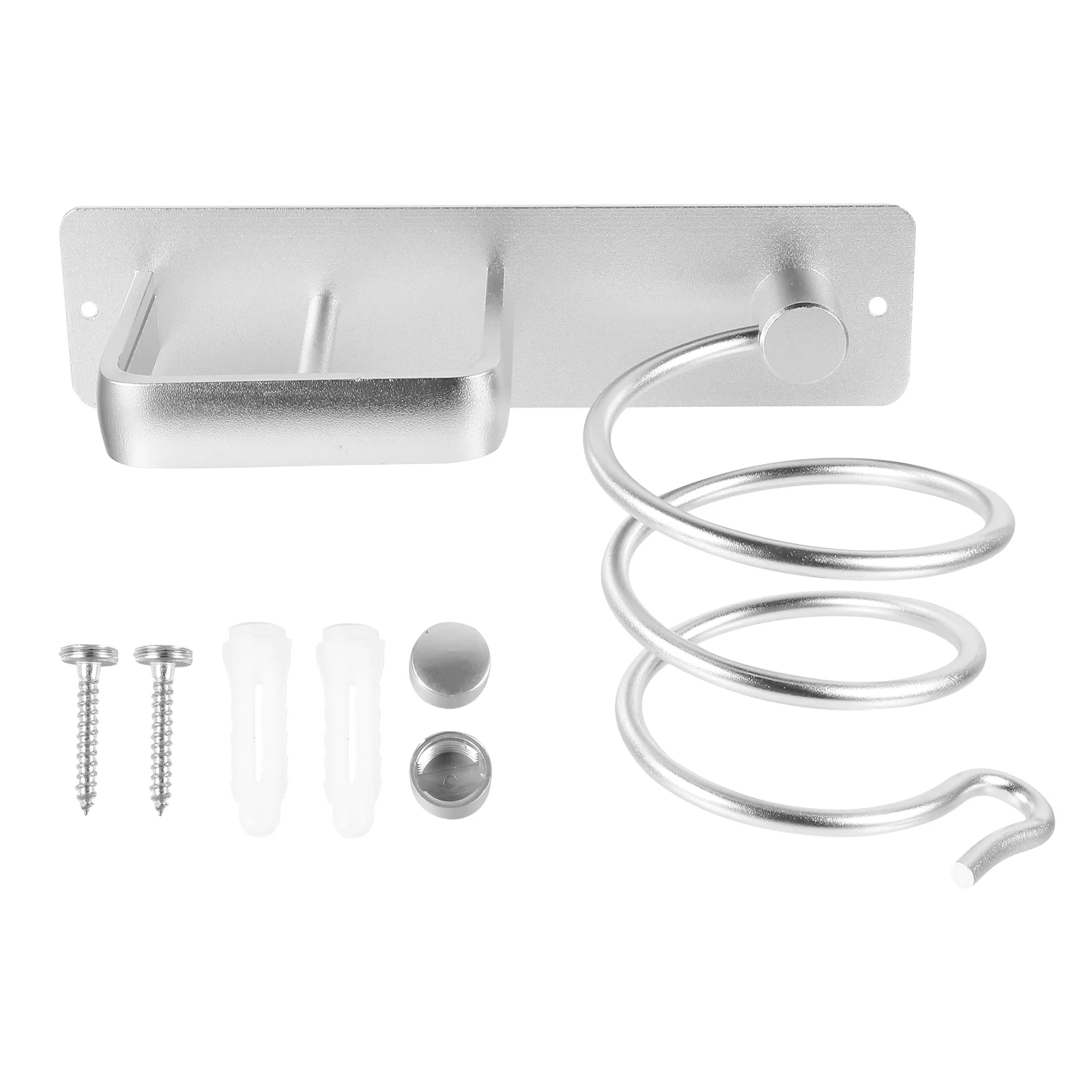 

1 Set Hair Dryer Hanger Hook Aluminum Alloy Rack Bathroom Wall Mounted Rack