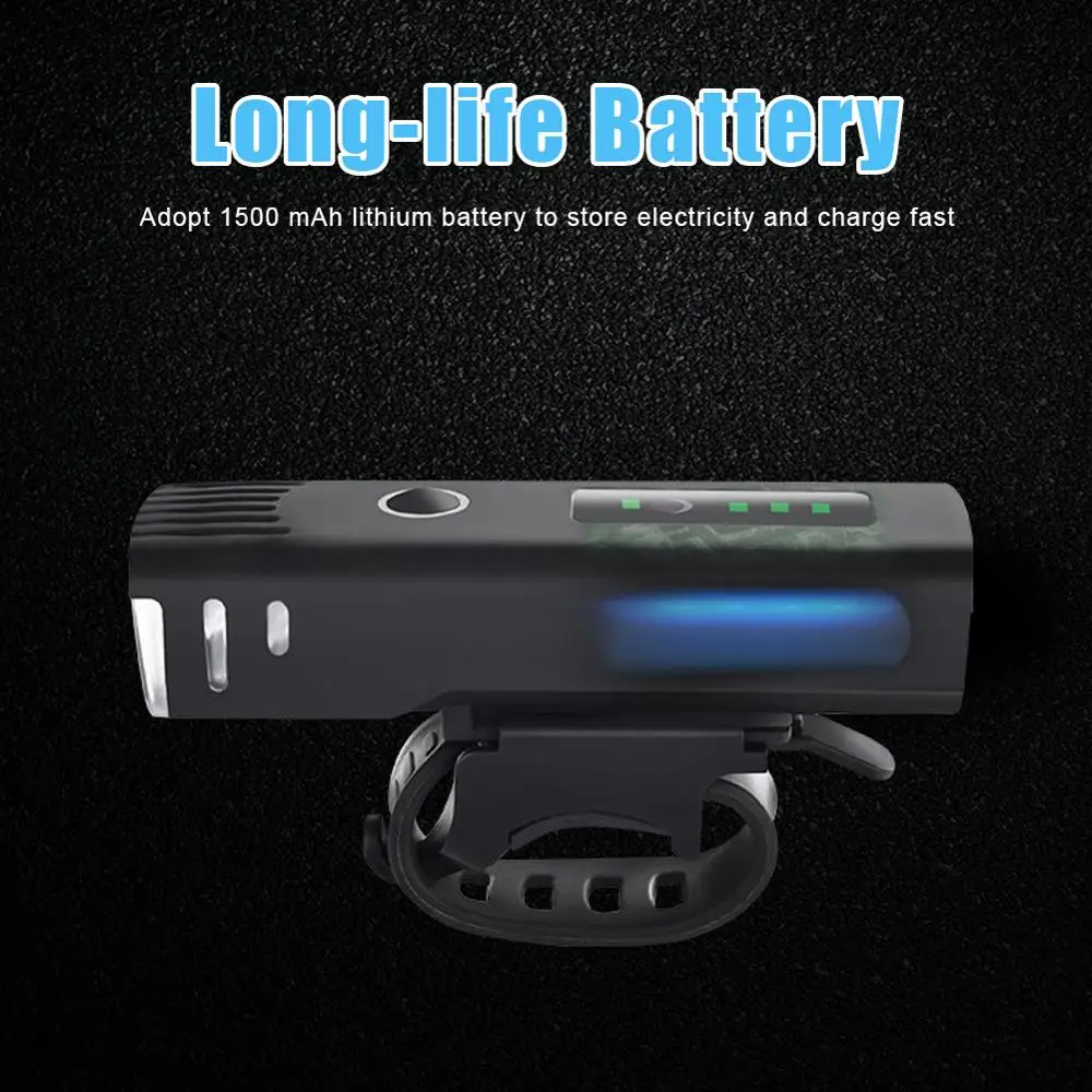 

Mountain Bike Bicycle Light Waterproof USB Rechargeable Front LED Bike Lights Cycling Lamp Torch Handlebar Flashlight