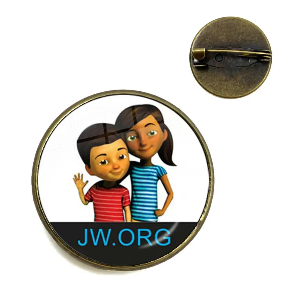 Брошь JW.org, 20 мм, стекло, кабошон, значок для воротника, для сумки, одежды