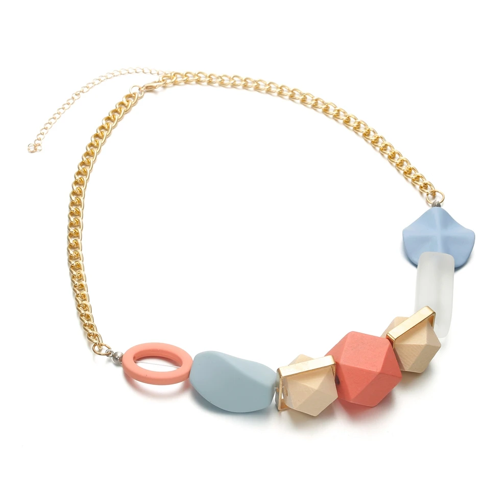 Ожерелье и подвески для женщин массивное ожерелье с бусинами цепочкой женское