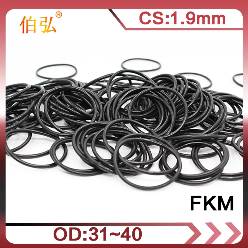 Резиновое кольцо 5 шт./лот черное уплотнительное FKM/Viton CS: 1 9 мм OD31/32/33/34/35/36/37/38/39/40