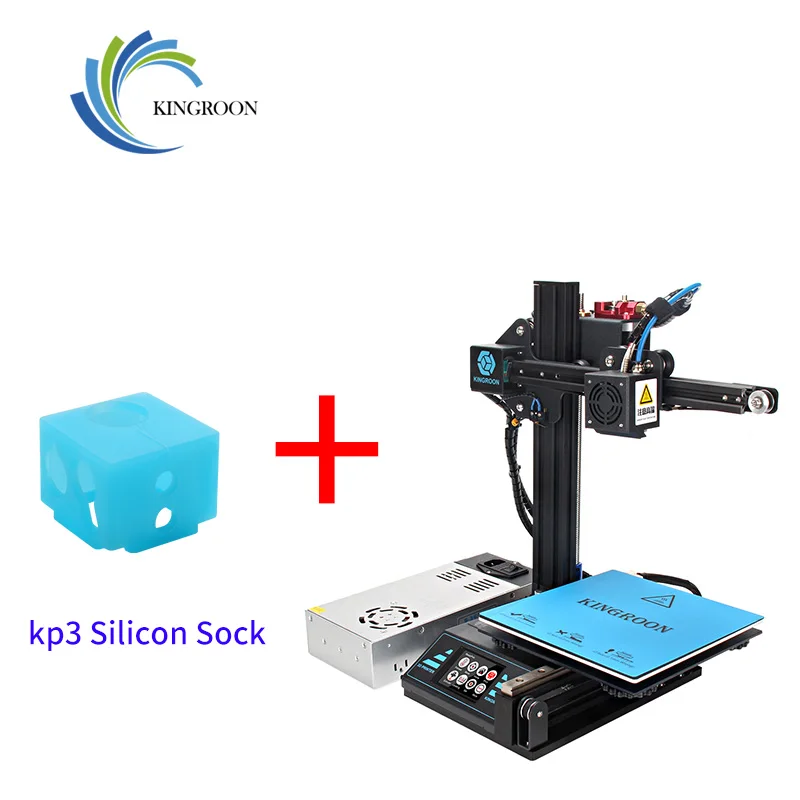 KP3 add Silicon Sock KingRoon 3д принтер Модернизированный Высокоточный DIY 3d принтер самосборка 180*180*180 мм Жесткая металлическая рамка Drukarka 3D - Цвет: KP3 add Silicon Sock