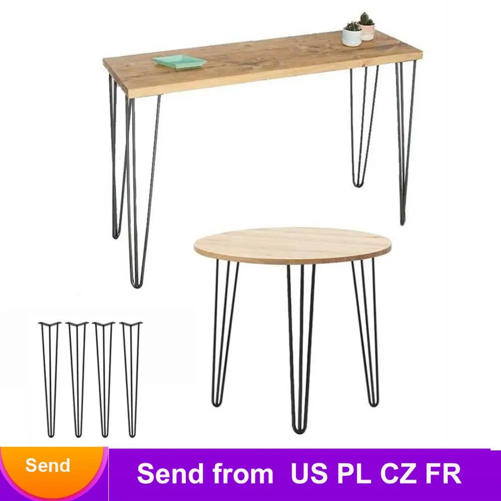 

4Pcs Anti Slip Furniture Legs 28/30 Inch Solid Iron Metal Table Desk Leg Coffee Table Chair Laptop Desk Hairpin Leg