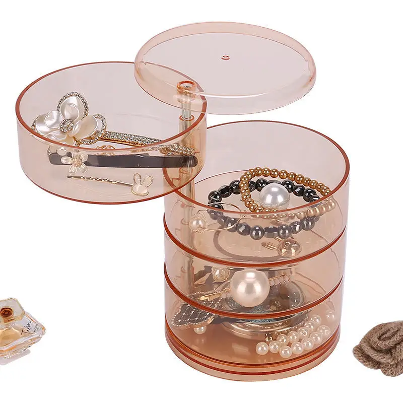 

Circular Transparent Rotating Jewelry Box Multilayer Ring Earrings Storage Box Jewelry Box Jewelry Manager Storage Box