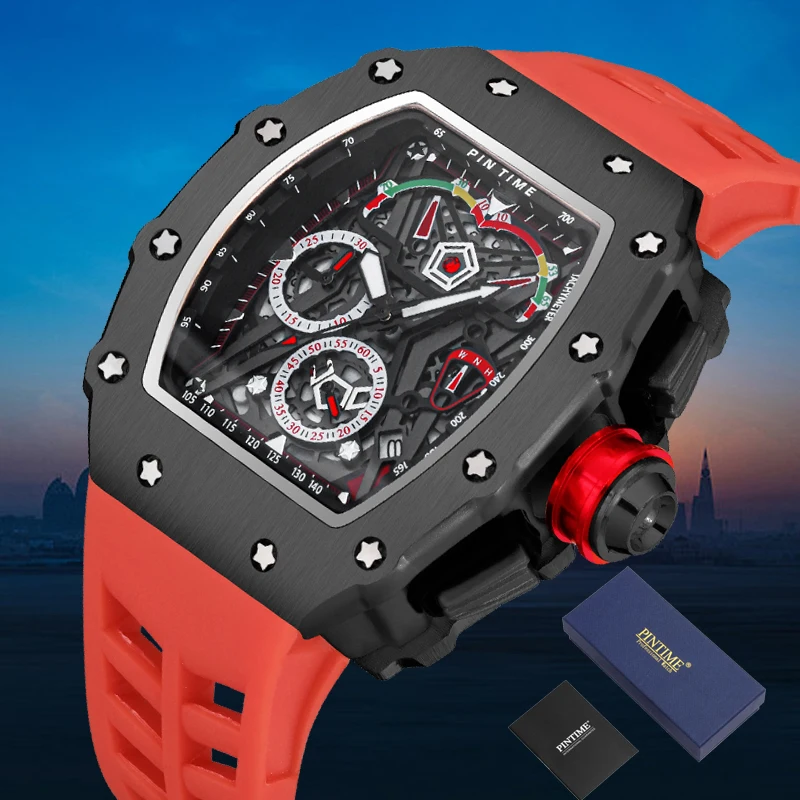 Часы наручные мужские с хронографом классные спортивные водонепроницаемые