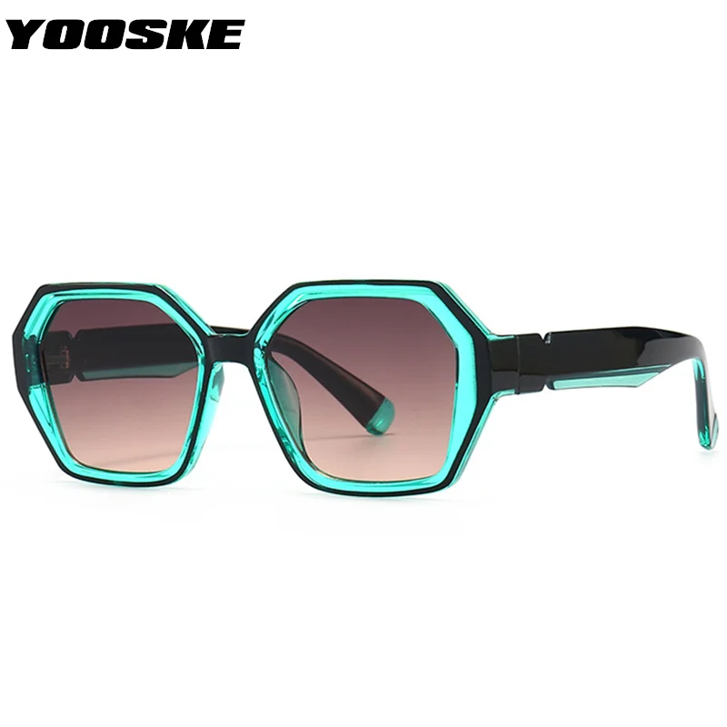 

YOOSKE Retro Polygon Sunglasses Men Women Luxury Brand Designer Gradient Sun Glasses Ladies Small Frames Eyewear Shades UV400