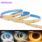 Гибкая светодиодная ленсветильник высокой плотности COBFOB, белыйнатуральный белыйтеплый белый, высокое качество, без пятен, фонарь IP20, 12 В24 В