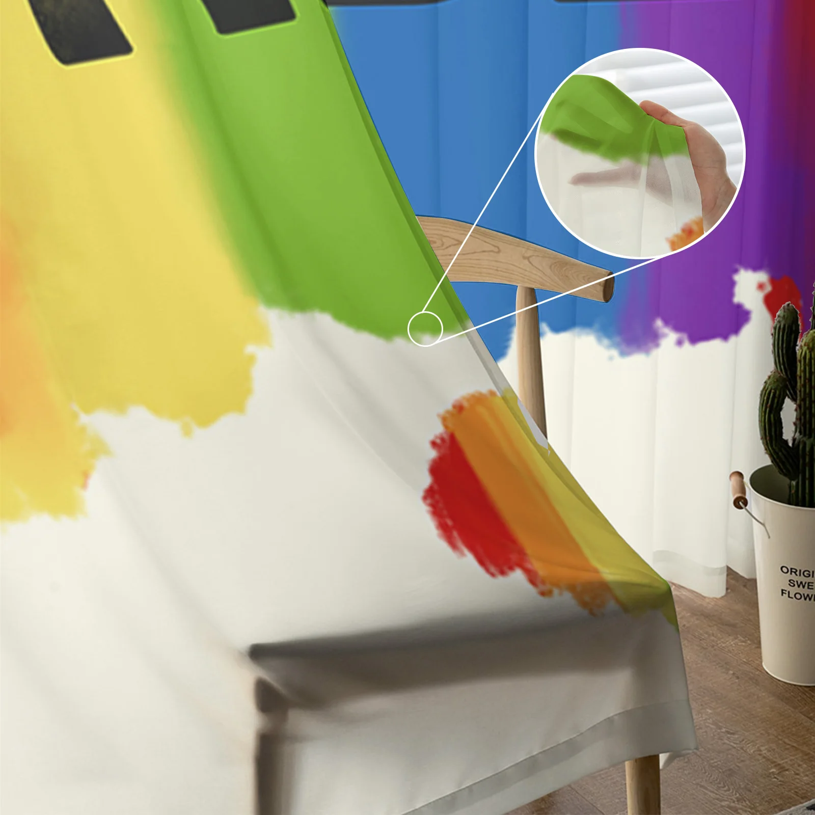 Радужные полосатые прозрачные шторы Pride для гостиной спальни кухни шифоновые