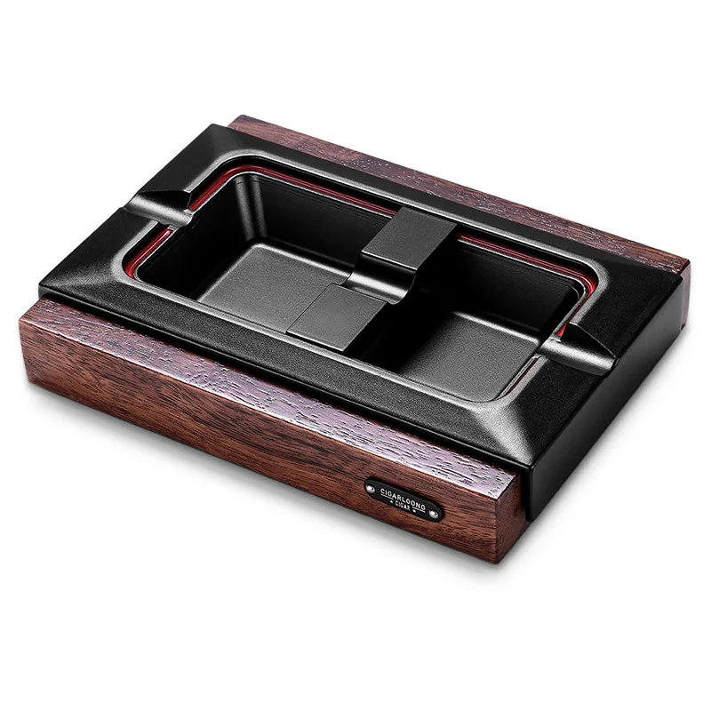 Пепельница для сигар металлическая пепельница из массива дерева с двойным пазом