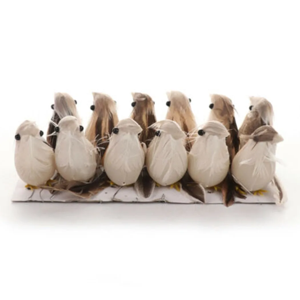 

Xmas Artificial Birds 10x6cm 12PCS Artificial Birds Craft Decor Ornaments