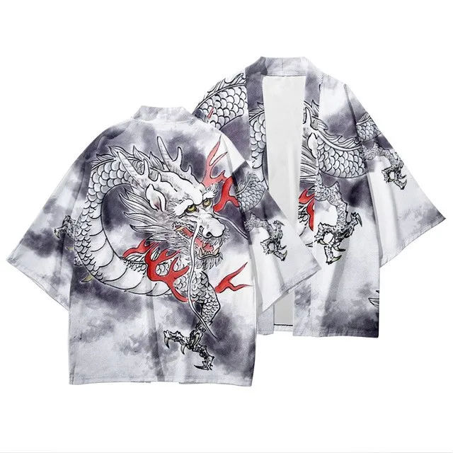 Dragon Kimono Japanese Traditional Kimonos Men Women Harajuku Casual Samurai Costume Yukata Haori Asian Cardigan | Тематическая