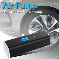 portable plastic car air compressor multi function lcd mini handheld car bike tire ball inflatable pump with led light