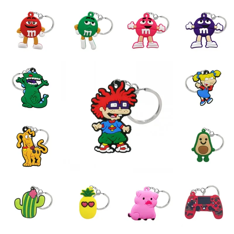 

1pcs PVC Pendant Keychain Action Key Ring Holder Kid Gift Trinkets Accessory Jewelry Key Chain for Car Keys Decoration