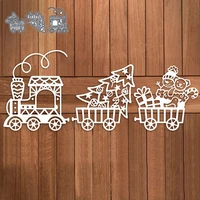 christmas gift little train bear tree metal cutting dies scrapbooking photo card making crafts stencil diy embossing new 2021