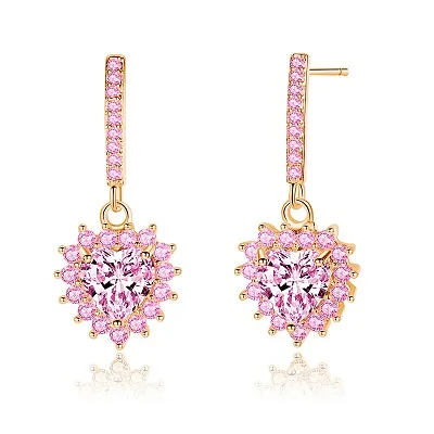 Pink BeiverJewelry, женские серьги, новинка, модные ювелирные украшения, розовые и белые серьги, вечерние, свадебные ювелирные изделия, блестящие серебряные серьги - Окраска металла: Pink