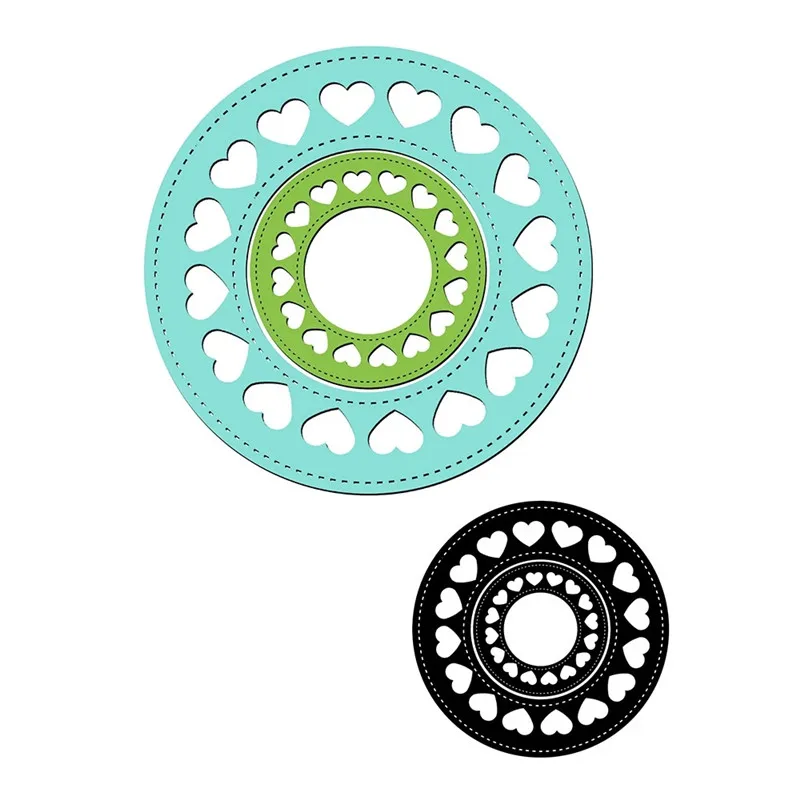 DiyArts вложенные сшитые сердца круглая рамка металлические режущие штампы DIY