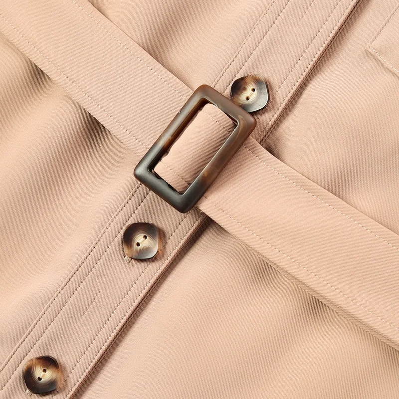 Женский Осенний Тренч POKWAI элегантная ветровка с высокой талией куртки в