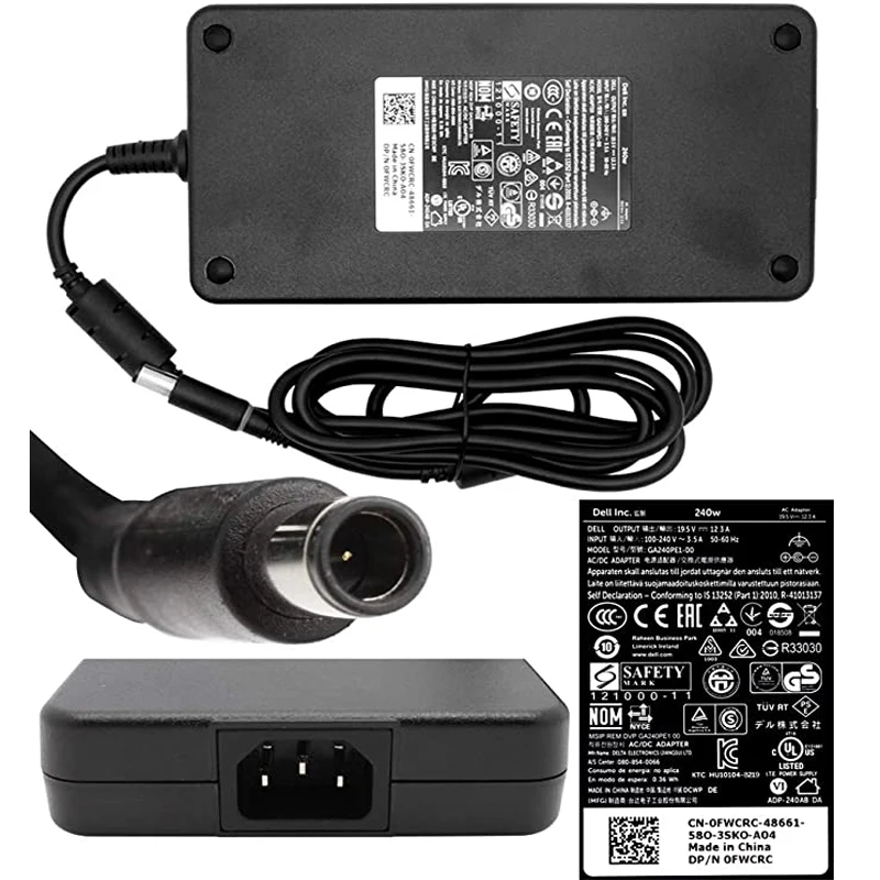 

Новый оригинальный 240W Latitude адаптер переменного тока питания для ноутбука Dell Alienware Area-51M M15 R2 M17 R2 Зарядное устройство Питание