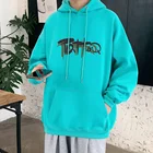 Мужская свободная толстовка с капюшоном, с длинным рукавом, в стиле Харадзюку