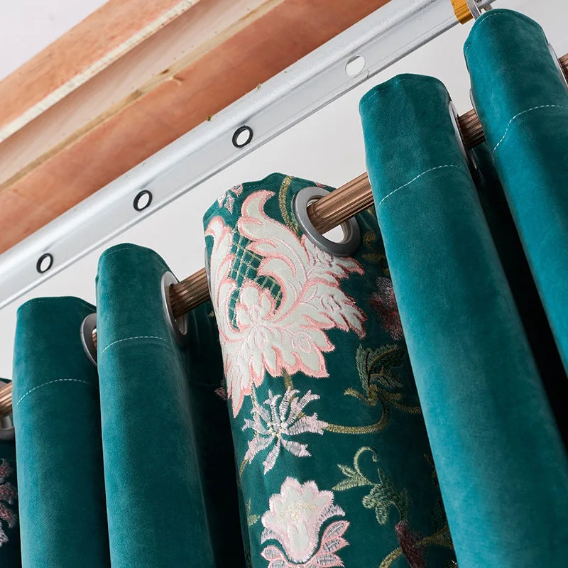 

Fresh Modern Minimalist European-style Embroidery Shading Curtains for Living Dining Room Bedroom.